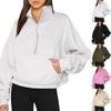 Half Zip Pullover Womens Hoodie Quarter Zip Sweatshirts Fall Winter Outfits  Clothes With Pockets Loose Sweatshirts
