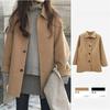 Зимнее пальто Женское Тонкое, Темпераментное Утепленное, Универсальный Шерстяной Свободный Костюм Шерстяное Пальто