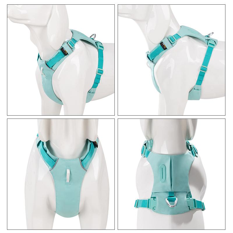 Шлейка для домашних животных Нейлоновая светоотражающая, не тянется Карман для собак Регулируемая, удобная, для управления, дрессировки, для прогулок, для щенков, аксессуары для собак