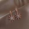 Korean Diamond Snowflake Pendant Earrings: Elegant, High-End, Versatile Design for Women