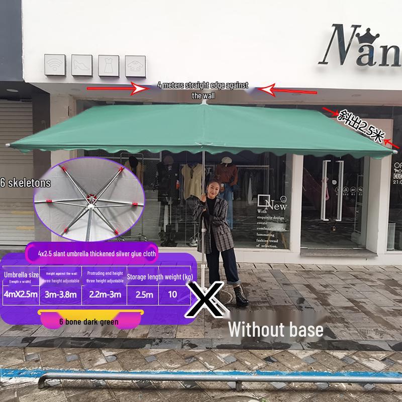 Складной уличный коммерческий солнцезащитный зонт с наклоном и козырьком