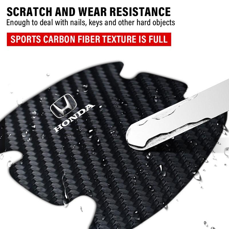 4 шт./компл. Наклейка на ручку двери автомобиля против царапин, углеродное волокно для Honda Civic Fit Jazz Accord Pilot Passport Stepwgn CRV BRV HRV Vezel