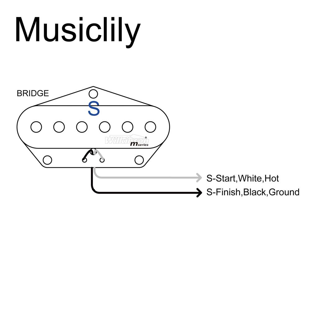 Wilkinson WOV Vintage Alnico 5 Telecaster Pickup with PU Bridge for TL Electric Black Guitar,