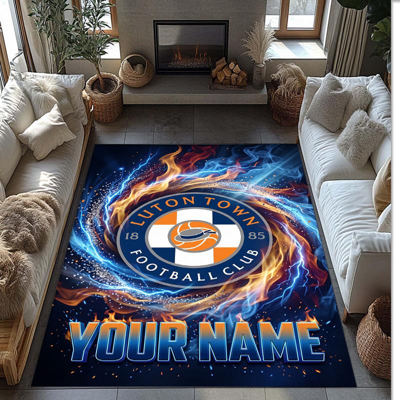 Luton Town Printed Crystal Velvet Rug Non‑Slip Crystal Velvet Carpet For Sofa Bedroom Indoor Home Decoration