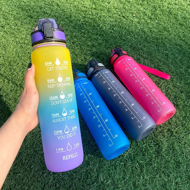 1000ml Tritan Sports Water Bottle With Flip Lid Leakproof Outdoor Gym Cup Hiking Camping Travel