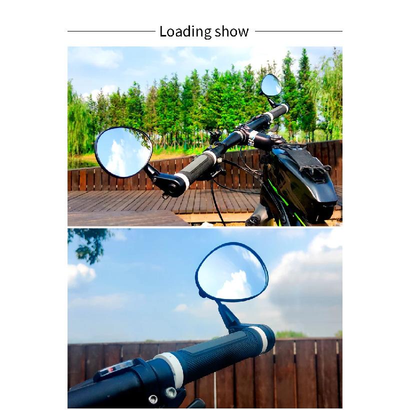 EasyDo Bicycle Handlebar 360 Rotation Wide-range Adjust-rearview Mirror Left and Right Reflector 17-24.5MM PC Anti-drop MTB