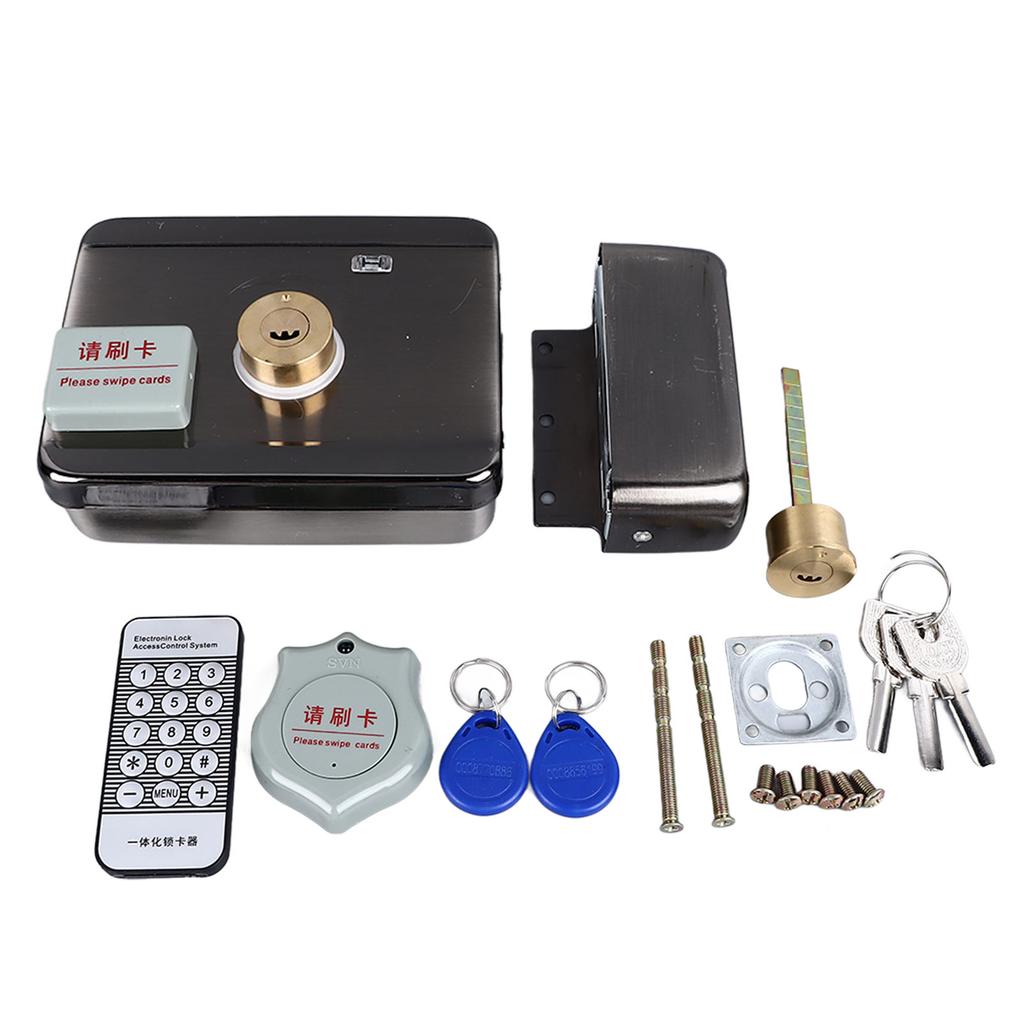 ID Card Lock Integrated Structure Wiring Free Anti Theft Silent Double Head with Remote Control for