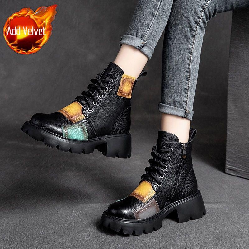 Fashion Woman Short Shoes Moccasin British Style Splicing Colour Ankle Boots for Women Y2k Chic and Elegant Pu Booties Goth Hot Footwear