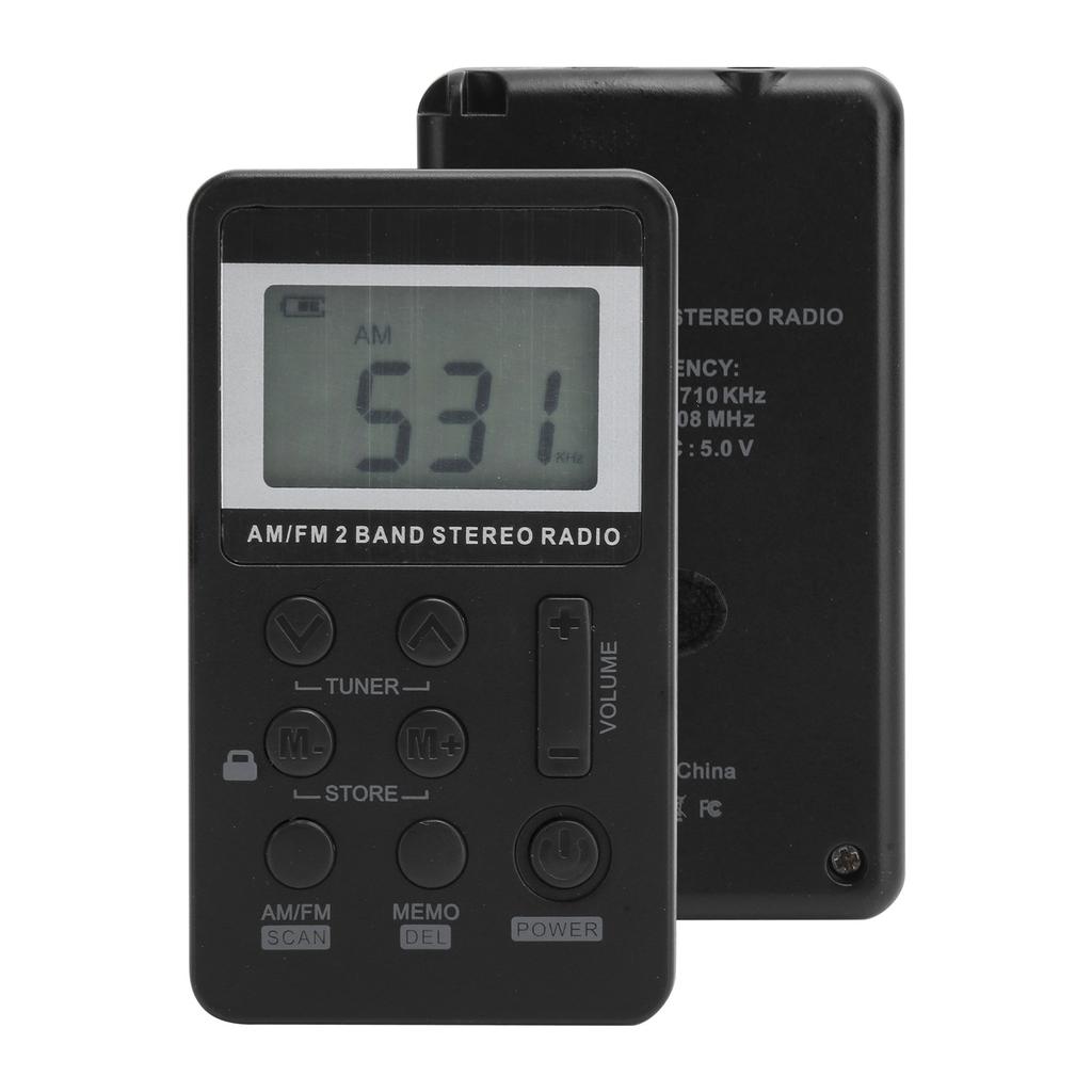 QQT103 Профессиональное радио Портативный FM/AM стереоприемник, ЖК-дисплей, с наушниками