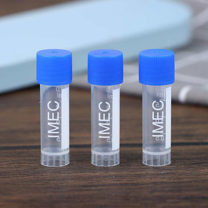 50Pcs 1.8Ml(2Ml) Plastic Graduated Cryovial Plastic Test Tube Freezing Tube Sample Cold Storage Tubes With Screw Cap