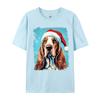 Christmas Dog Basset Hound T-Shirt Fashion Tops Tee Tops Hipster Male T Shirts Funny Cool Tee Streetwear Man