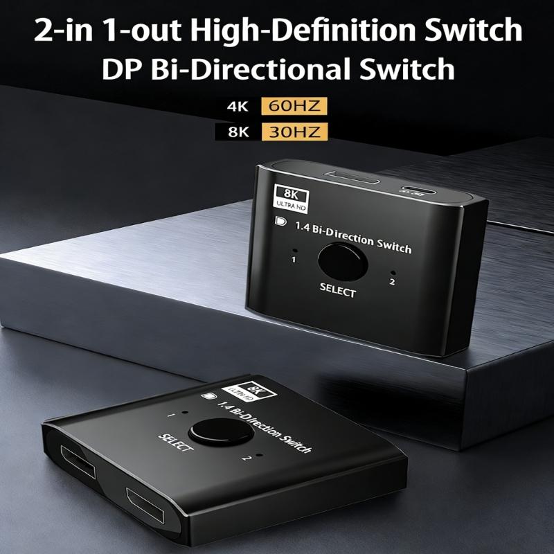 Быстрый видеокоммутатор 8K30 Гц с поддержкой двунаправленной работы и интеллектуальным выбором для различных дисплеев