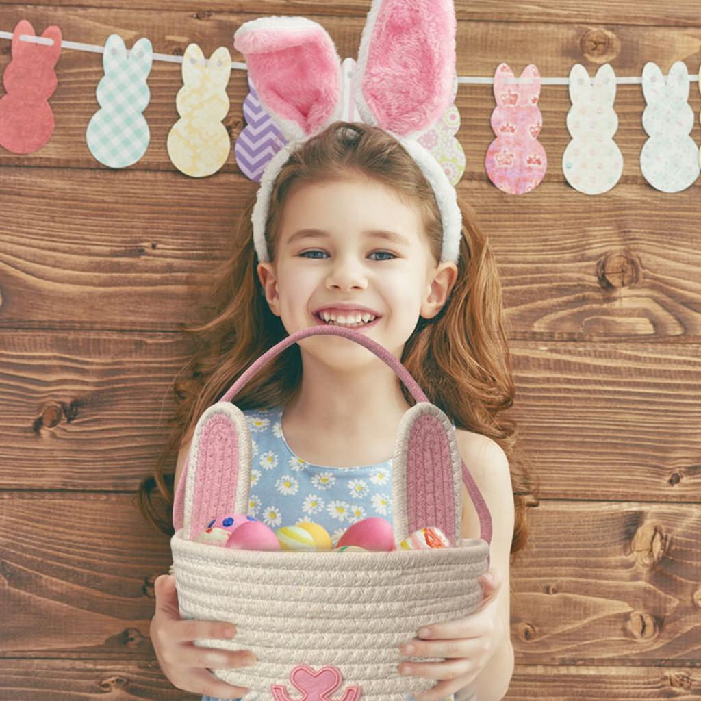 Корзина для яиц в форме пасхального кролика, портативный аксессуар для праздничных украшений и семейных посиделок, домашнего использования