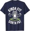 2026 Kinda Fit Sorta Fat  Funny Bear Weightlifting Workout TShirt Humor Raccoon Weightlifter Fitness Saying Tee Summer T Shirt