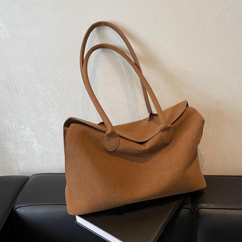 Solid Color Underarm Bag Trendy Satchel Bag Faux Suede Handbags Women Elegant Shoulder Bags Casual Totes Bag
