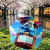 Custom Name Personalized Blue Smurfs Print Umbrella, Auto Open Close, 8‑Rib Sturdy Frame, Commute Camping Hiking Use, Birthday Gift