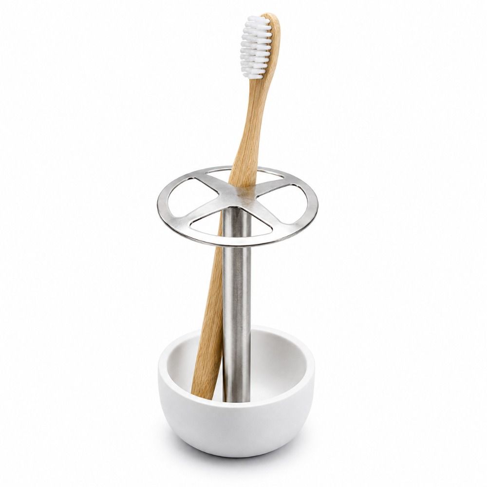 Hollow Out Design Toothbrush Holder Stainless Steel Cosmetic Brush Storage Rack Bathroom