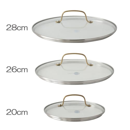 Крышка стеклянная Greenpan, 20 см, нержавеющая сталь с золотой ручкой, полностью усиленная, можно мыть в посудомоечной машине