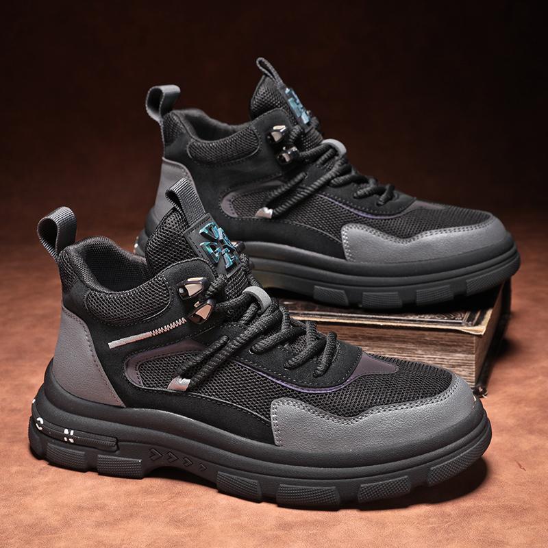 Autumn New High-top Shoes Mesh Martin Boots Fashion Tooling Boots Retro Trend Casual Shoes