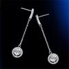 Round Hollow 0 .5ct Moissanite Diamond S925 Sterling Silver Light Luxury Fashion Tassel Drop Earrings Women Jewelry