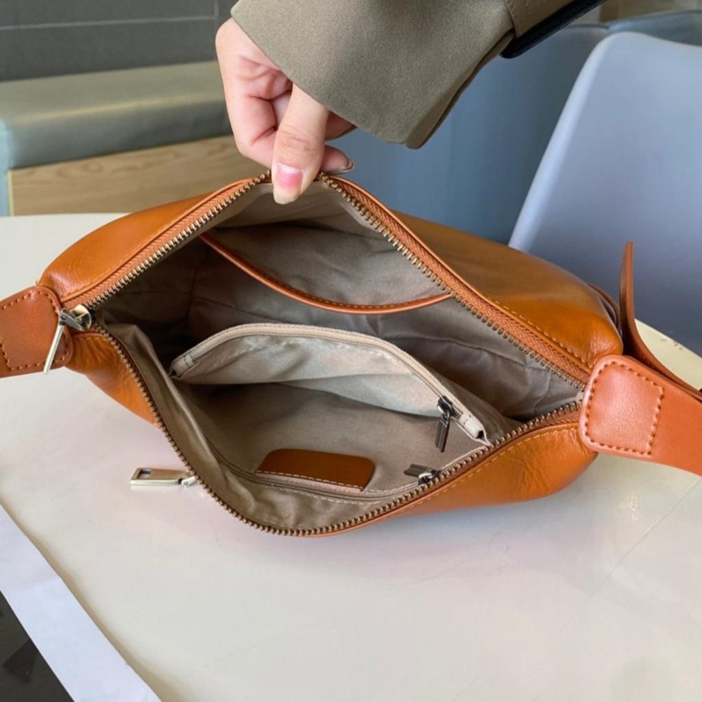 Кожаная женская сумка новая мода сумка-пельмень под мышкой ретро деловая сумка из коровьей кожи на плечо сумка-мессенджер женская сумка-седло