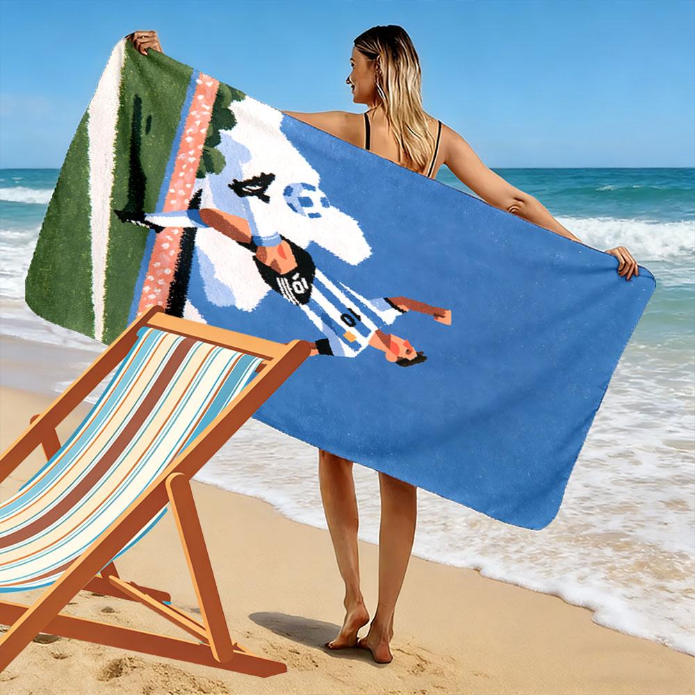 Dynamic football elegance Print beach towel, quick drying, suitable for travel, outdoor sports, jogging, the beach and swimming, gift