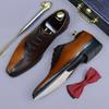 Fashion 2025 New Men's High-End Handmade Cowhide Business Dress Leather Shoes Block Oxford Wedding Shoes