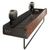 Walnut Finish Bathroom Shelf Strong Grip Bathroom Storage Rack Wall Mounted Organizer  Vanity