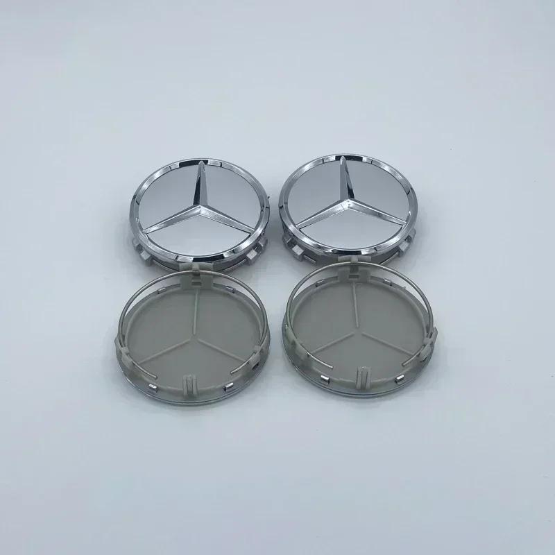 4Pcs 75MM/60MM Car Tire Wheel Center Hub Cap Covers For Mercedes Benz Badge Emblem Rim Cover Auto Style Decorate Accessories DA1 QQ41