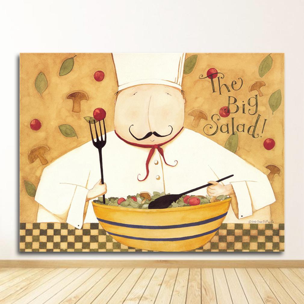 Кофейня холст украшение дома без рамки мультфильм аниме ресторан живопись пекарня повар плакат кухня настенная живопись печать картина