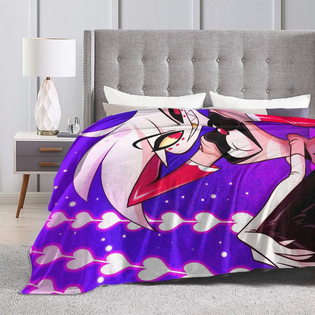 Hazbins Hotels Angel Dusts Blankets Fleece Autumn/Winter Multifunction Lightweight Throw Blanket for Bedding Car Bedspread