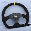 JDM Flat D Shape Suede Leather Steering Wheel Car Racing Simulator Gaming Sport Steering Wheel