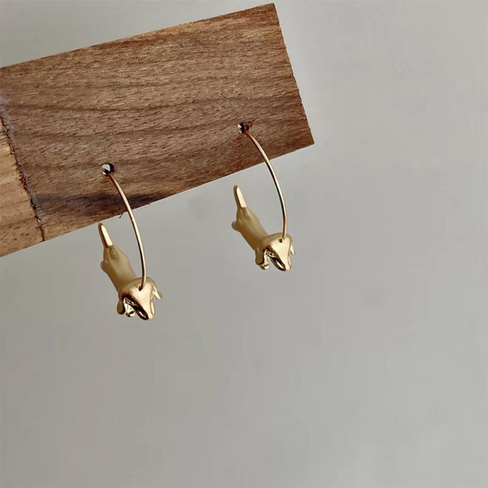 Unique Sausage Dog Earrings Circular Women's Ear Jewelry Dachshund Hoop Earrings  Dachshund Lovers