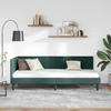 L shaped bed frame with headboard dark green 80 cm x 200 cm velvet
