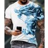 New Summer Men's Fashion T-shirt Personality Dragon Printed Men's T-shirt Top