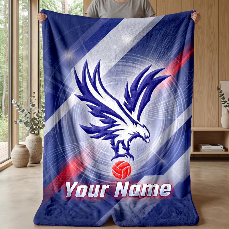 Custom Text Flannel Throw Blanket, Lightweight Cozy Bed Sofa BlanketCrystal Palace