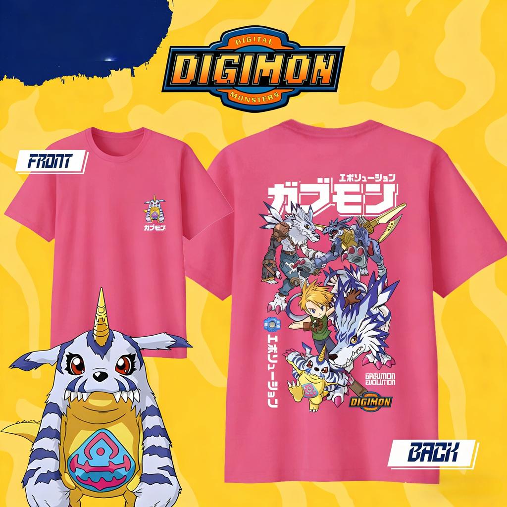 Лето 2026 Digimon Габуцу Исида Дайва Цепь Эволюции Тематическая Свободная Футболка с Принтом из 100% Хлопка Топ для Мальчиков и Девочек