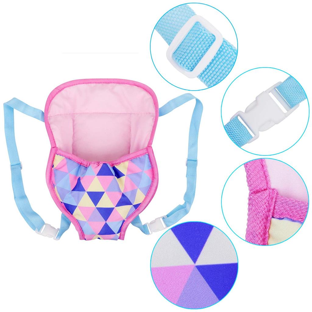 Переноска для куклы-младенца Рюкзак-переноска для куклы для куклы 18"/43 см Аксессуар для куклы для девочки Регулируемые ремни для кукол-реборн