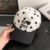 Fashion Hat Korean retro polka dot letter embroidered baseball cap women's summer sunshade small versatile soft top cap