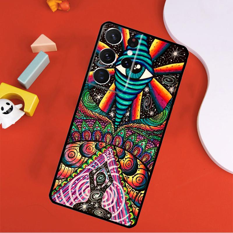 Indie Hippie Art Phone Case For Samsung Galaxy S25 Ultra S24 Ultra S9 S10 S20 S21 S22 S23 Plus S24 FE Cover