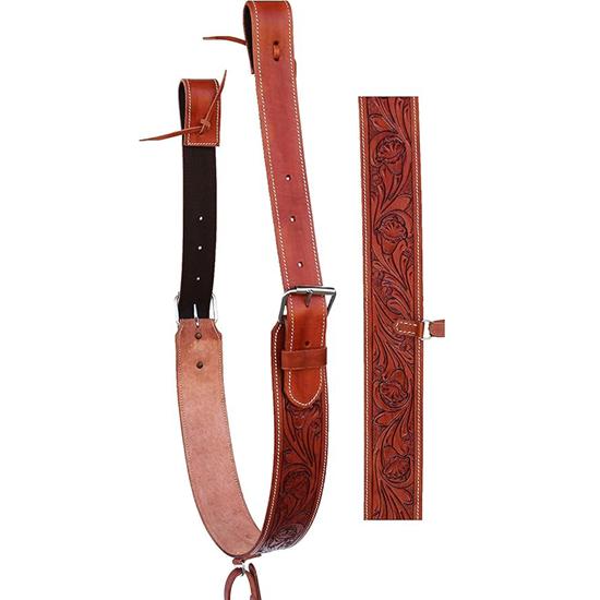 Horse Western Leather Complete Flank Cinch Set Rear Flank Back Cinch Girth Saddle Billets TACK Horse Cinches (Leather)