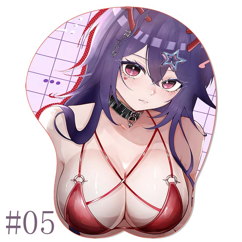 Sexy Akuma Nihmune OPPAI Mouse Pad Mousepad Anime Waifu Cups Season 6 Numi Silicone 3D Wrist Rest MousePad Sexy Hentai Mouse Mat
