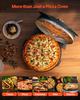 Pizza Oven, 304.8 mm Electric Pizza Maker, 1200W Electric Pizzas Cooker with Cordierite Stone, 5-Mode Temperature Control, Viewing Window for Precise