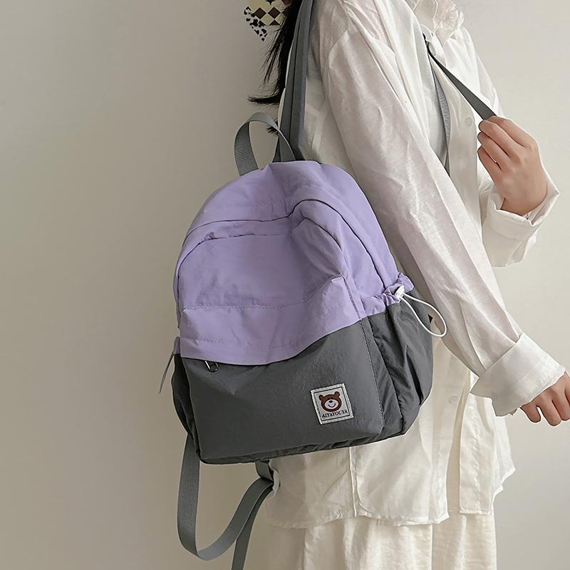 Женский контрастный цветной рюкзак для школьников средних и старших классов, дорожный маленький школьный рюкзак
