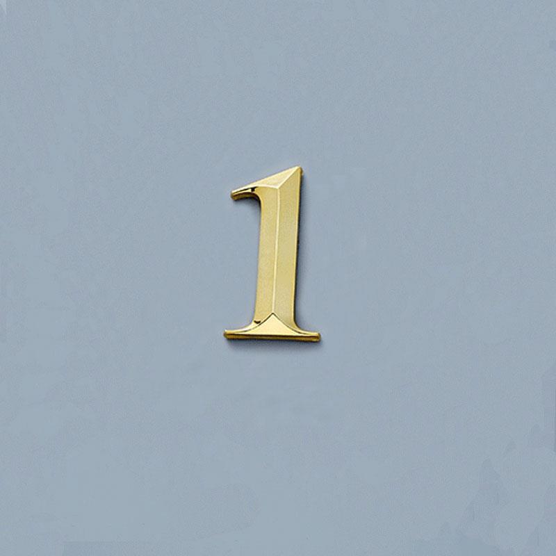 House Number Stickers 3D Self Adhesive Door Plate Sign Digits Apartment Hotel Office Door Address ABS Plastic Label 5cm Silver