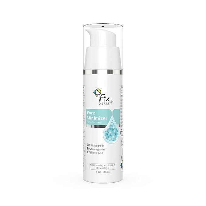 Fixderma Сыворотка для лица с 20% ниацинамида 30 г - Сужает поры, с 2,5% глюкозамина и гиалуроновой кислотой | Увлажняющая для мужчин и женщин