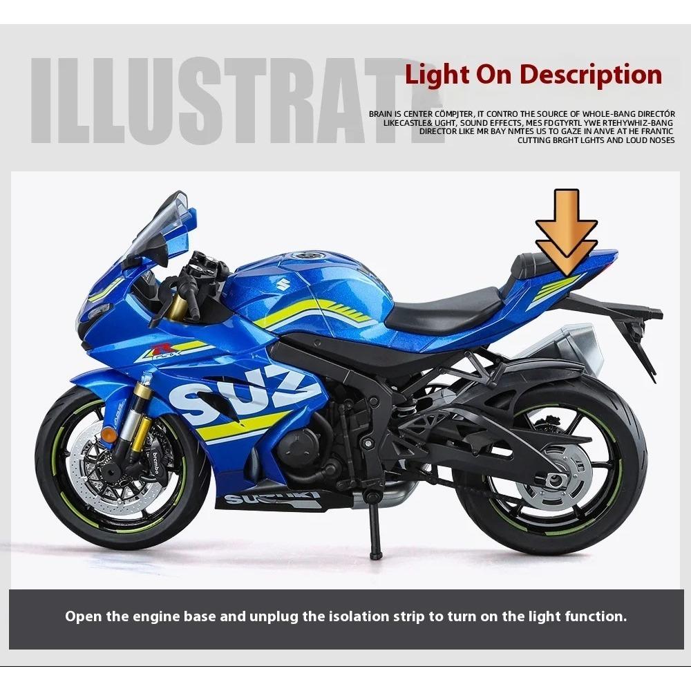 1/9 Suzuki GSX-1000R литой мотоцикл модель игрушки для мальчиков детские подарки