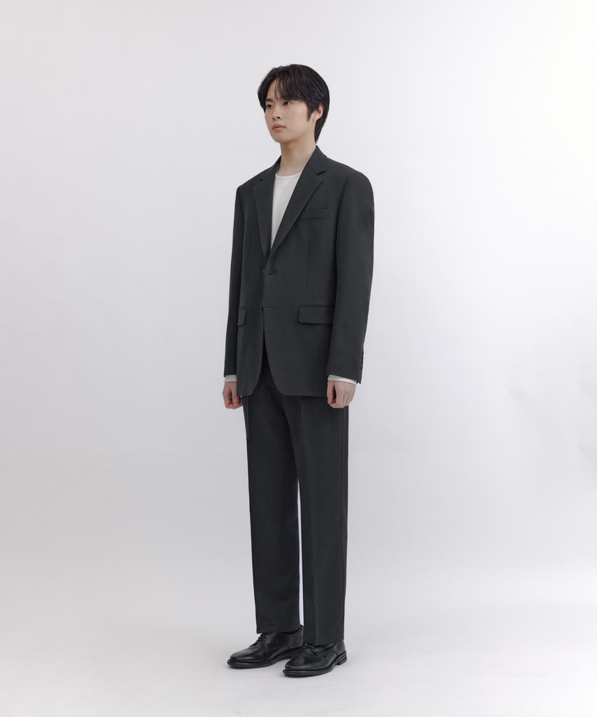 NONBLANK Semi-Wide Fit Slacks_Charcoal Grey