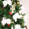 Vintage Party Home Decoration White Feather Wing Christmas Tree Decor Hanging Ornament Angel Wings