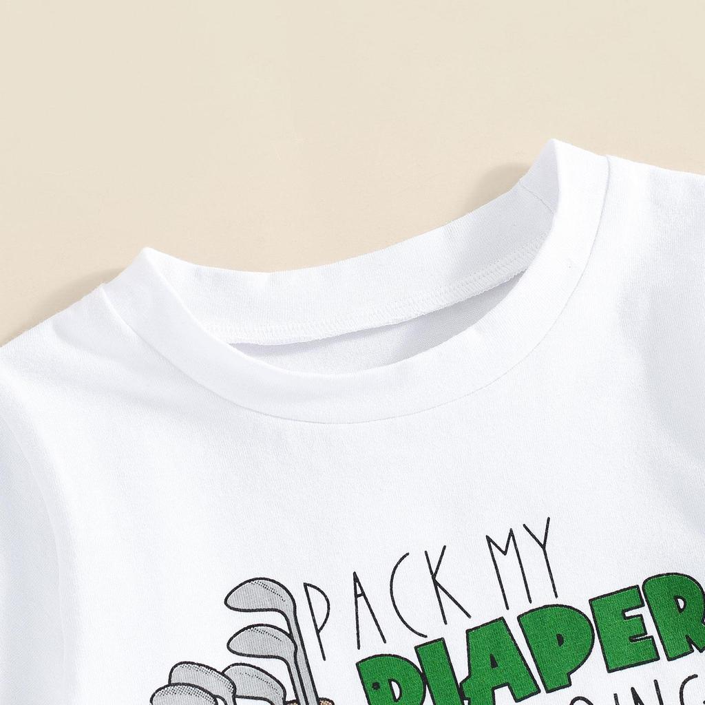 Летняя одежда для маленьких мальчиков, 2 шт., футболка с короткими рукавами и шорты с принтом для гольфа, комплект детской одежды для детей 6, 12, 18, 24 месяцев, 3 лет